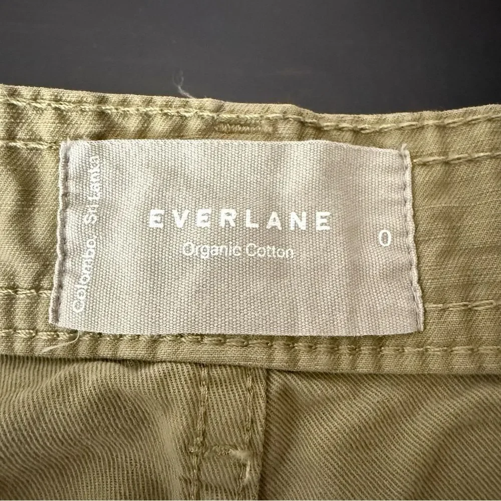 Everlane Fatigue Barrel Pants Womens 0 Tan Khaki High Rise Organic Cotton Linen